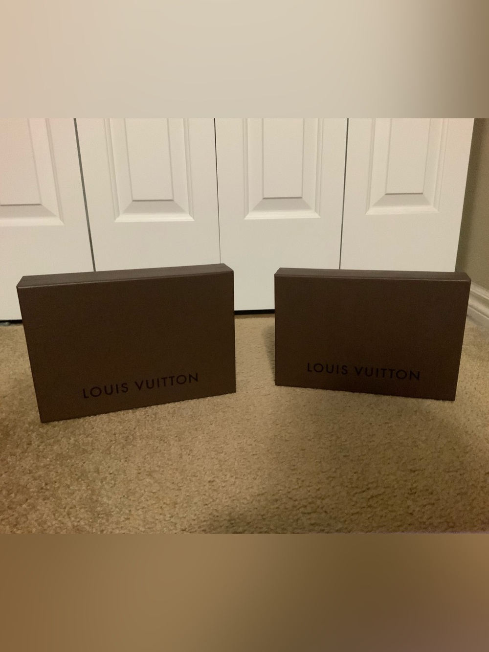 Louis Vuitton Chocolate Brown Branded Gift Boxes - Pair